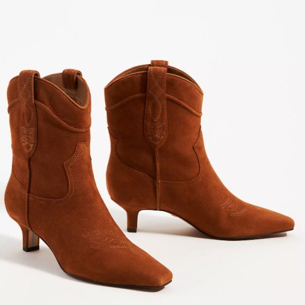 Sam Edelman Taryn Suede Brown Western Boots